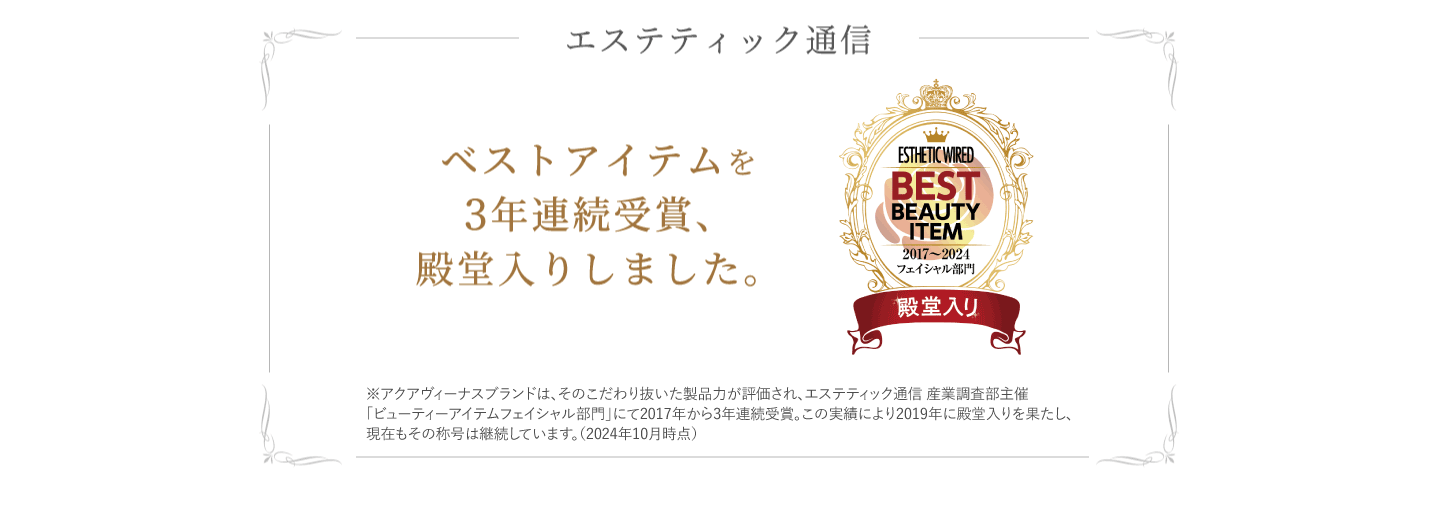 エステティック通信 ベストアイテムを2年連続受賞しました